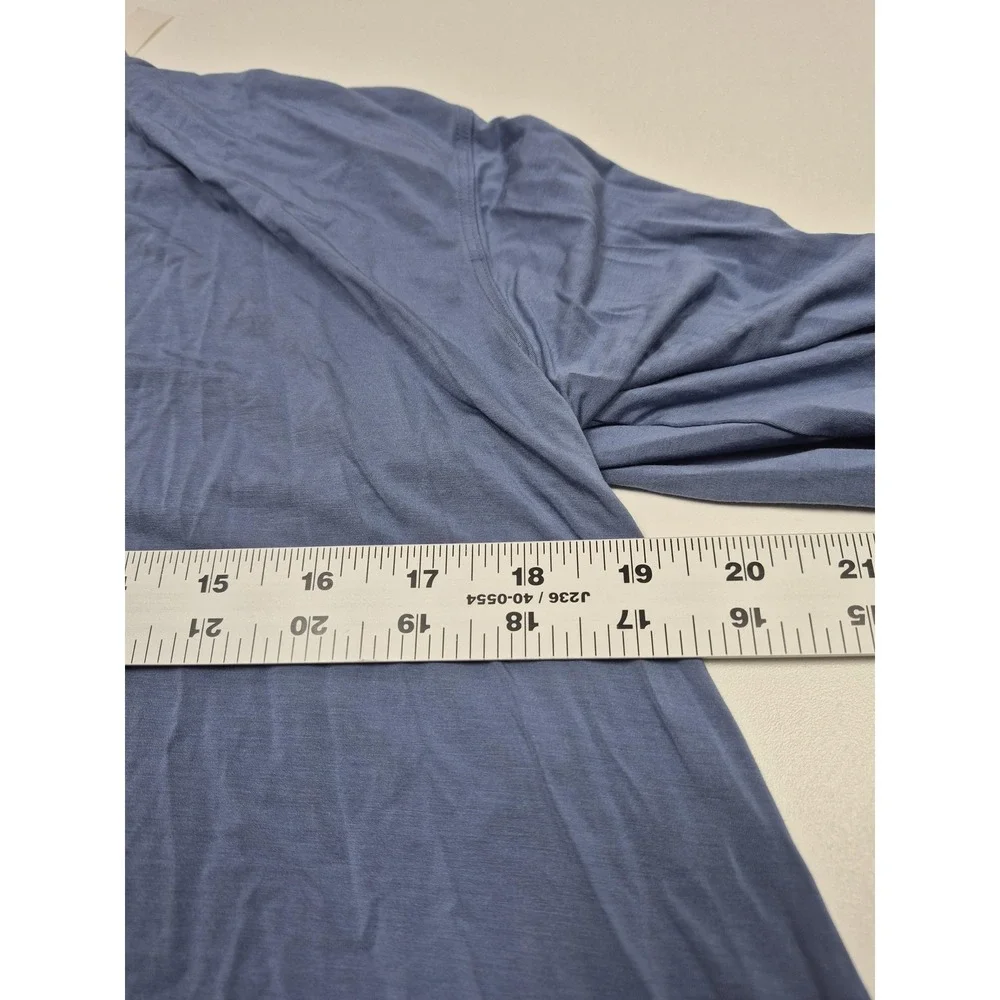 Lululemon Shirt Womens 4 Blue Long Sleeve Lightweight Modal Stretch Yoga Top
